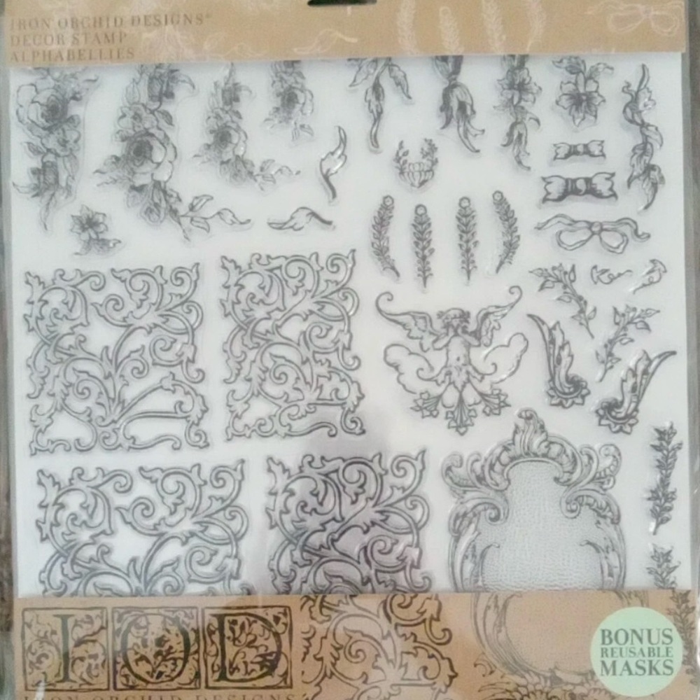 Iron Orchid Designs Alphabellies Décor Stamps New with Tags